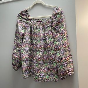 Liberty x J.crew strawberry thief floral penny top